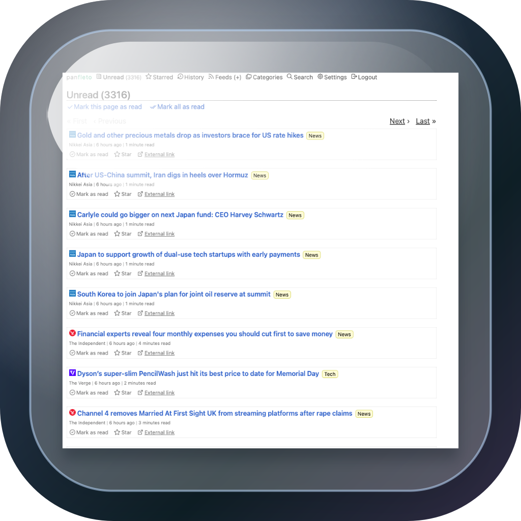 Unread Items List